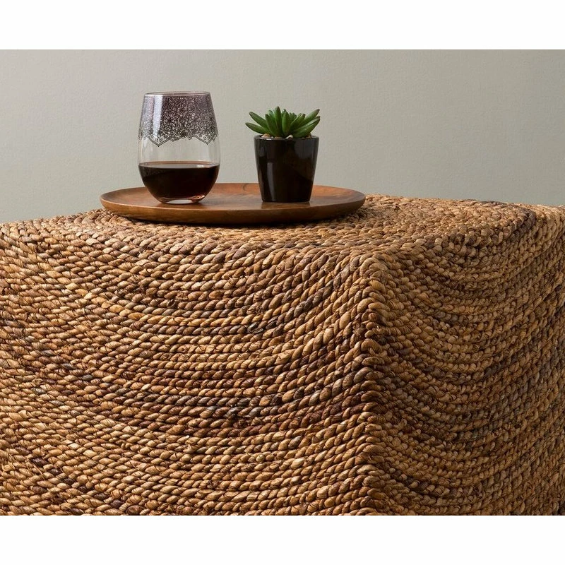 East At Main's Chruchill Brown Abaca Square Accent Table 4 East At Main's Chruchill Brown Abaca Square Accent Table - Image 2