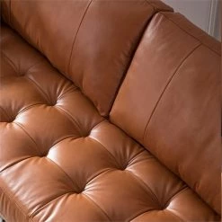 Maklaine MidCentury Mid-Century Brown Finish Modern Leather Sofa -GDF sofa Shop 61c19d0e0d66d3b8 2067 w800 h800 b0 p0