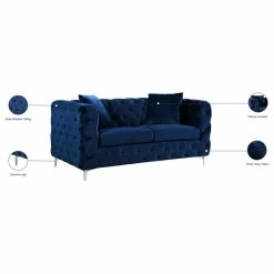 Meridian Furniture Scarlett Navy Velvet Loveseat -GDF sofa Shop 6241aedd027412e1 6419 w800 h800 b1 p0