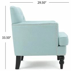 GDFStudio GDF Studio Madene Tufted Back Fabric/Microfiber Club Chair, Light Blue -GDF sofa Shop 628176eb01b1be09 0713 w800 h800 b1 p0