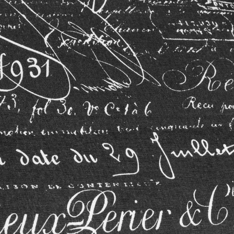 Belleze Accent Chair W/ Ottoman Round Arms Curved Back French Print Script,Black Patter 7 Belleze Accent Chair W/ Ottoman Round Arms Curved Back French Print Script,Black Patter - Image 5