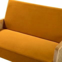 Karat Home Wicker Arm Loveseat, Yellow -GDF sofa Shop 6341b50601e8ca14 0817 w800 h800 b0 p0