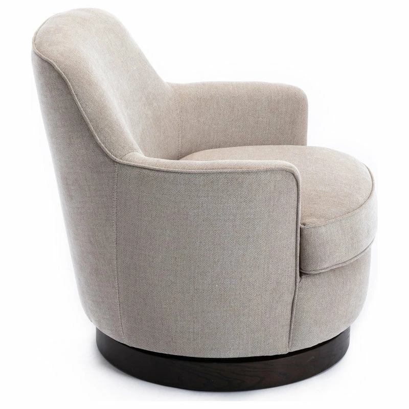Comfort Pointe Reese Oatmeal Wood Base Swivel Chair 6 Comfort Pointe Reese Oatmeal Wood Base Swivel Chair - Image 4