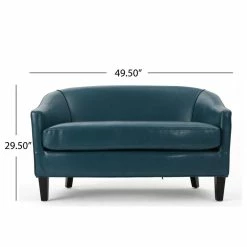 GDFStudio GDF Studio Isolde Modern Petite Loveseat, Teal Leather -GDF sofa Shop 63d1687b01c525c6 3958 w800 h800 b1 p0