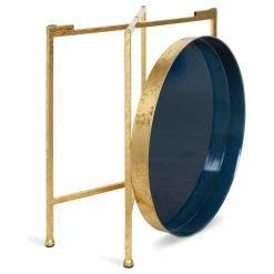 Uniek Celia Round Metal Side Table, Gold Navy Blue -GDF sofa Shop 648187d30c6b28e0 8274 w800 h800 b1 p0