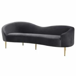 Meridian Furniture Ritz Velvet Sofa, Gray