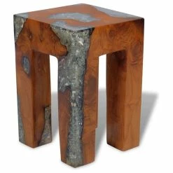 Vida XL International B.V. VidaXL Solid Teak Wood Stool Chair Side Accent Table Flower Plant Stand Resin -GDF sofa Shop 64e11aea0bfc8311 4908 w800 h800 b1 p0
