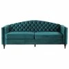 GDFStudio Bonnie Traditional Button Tufted Velvet 3 Seater Sofa, Teal/Dark Brown 2 GDFStudio Bonnie Traditional Button Tufted Velvet 3 Seater Sofa, Teal/Dark Brown -GDF sofa Shop 64e1476e036c9200 9928 w800 h800 b1 p0
