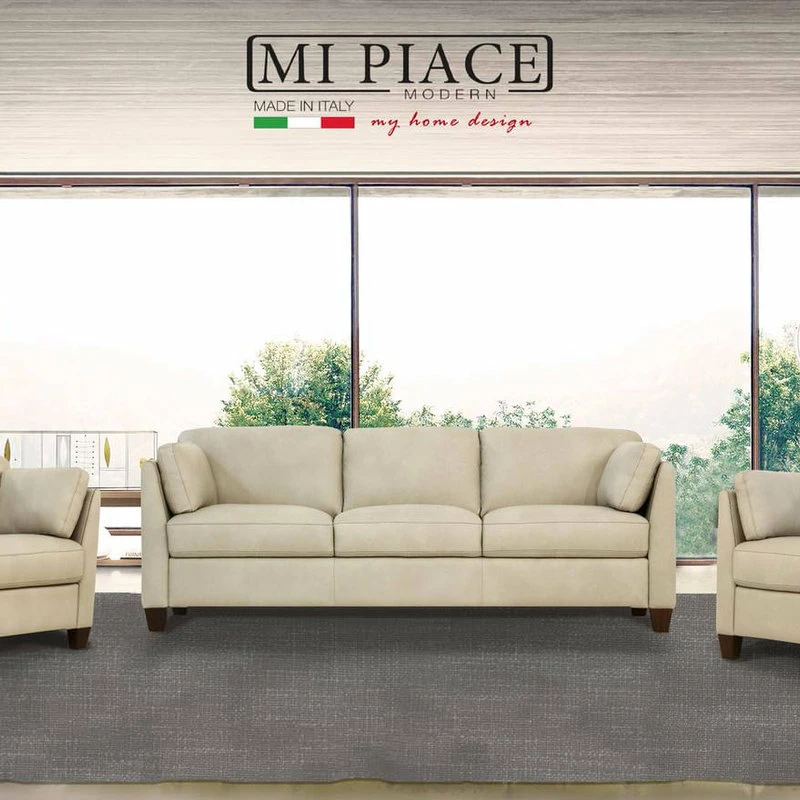 Acme Furniture ACME Matias Loveseat, Dusty White Leather 5 Acme Furniture ACME Matias Loveseat, Dusty White Leather - Image 3