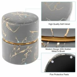 Duhome Elegant Lifestyle Luxury Hot Stamped Velvet Ottoman, Grey 12 Duhome Elegant Lifestyle Luxury Hot Stamped Velvet Ottoman, Grey -GDF sofa Shop 6641d5510046e0fc 0438 w800 h800 b1 p0