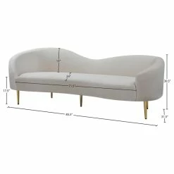 Meridian Furniture Ritz Velvet Sofa, Cream -GDF sofa Shop 6651cb330274142b 6476 w800 h800 b1 p0