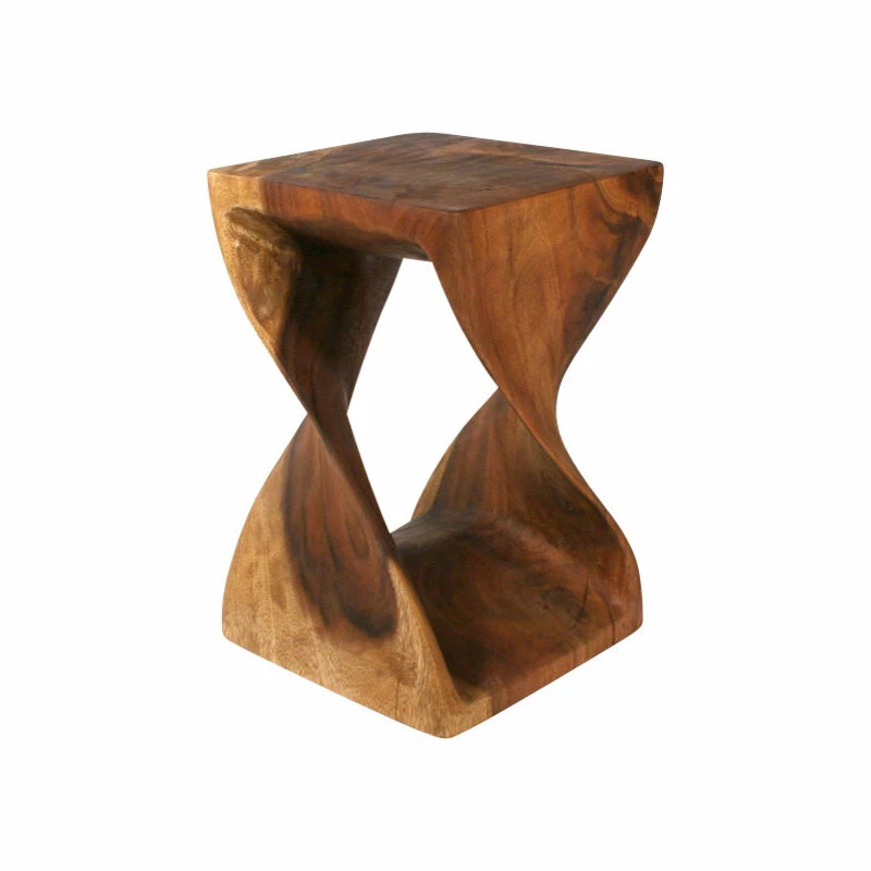 Strata Furniture Wooden Twist Table, Walnut, 14"x20" 3 Strata Furniture Wooden Twist Table, Walnut, 14"x20"