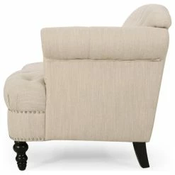 GDFStudio Jaziel Deep Tufted Sofa With Nailhead Trim, Beige/Dark Brown -GDF sofa Shop 6701e6270f90668c 8952 w800 h800 b1 p0