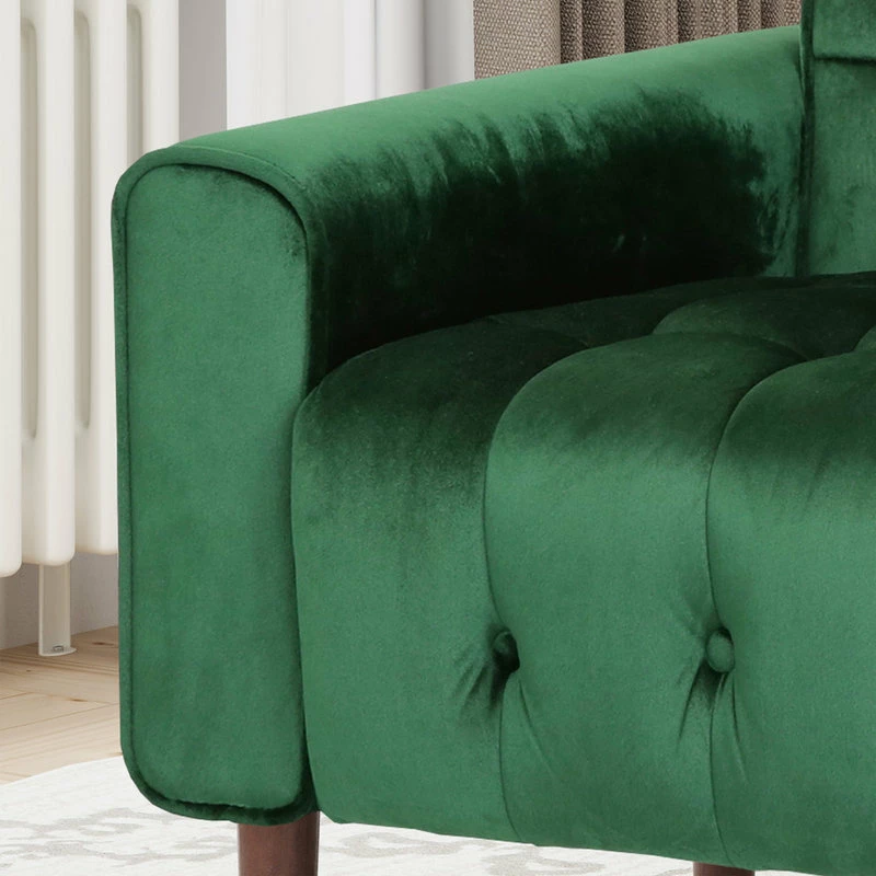 GDFStudio GDF Studio Betsy Modern Button-Tufted Waffle Stitching Velvet Armchair, Emerald 6 GDFStudio GDF Studio Betsy Modern Button-Tufted Waffle Stitching Velvet Armchair, Emerald - Image 4