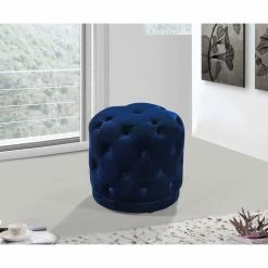 Meridian Furniture Harper Velvet Ottoman/Stool, Navy -GDF sofa Shop 6811409502682f00 5274 w800 h800 b0 p0