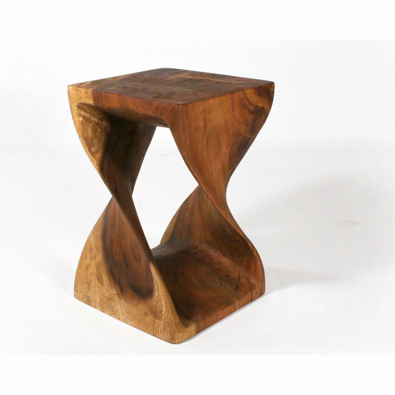 Strata Furniture Wooden Twist Table, Walnut, 14"x20" 4 Strata Furniture Wooden Twist Table, Walnut, 14"x20" - Image 2