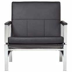 Studio Designs Home Atlas Bonded Leather Lounge Chair, Black