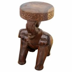 Kammika Import Export Co., Ltd (Thailand) Haussmann Wood Elephant Chang Stool 11 In DIA X 20 In H Walnut Oil -GDF sofa Shop 6901e86b00ffb63b 8243 w800 h800 b1 p0