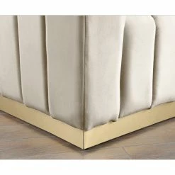 Meridian Furniture Marlon Velvet Loveseat With Brushed Gold Stainless Steel Base, Cream -GDF sofa Shop 6931add002740f96 6416 w800 h800 b0 p0