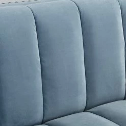 Inspired Home Nicole Miller Althea Velvet Channel Tufted Nailhead Trim Sofa, Slate Blue/Chrome -GDF sofa Shop 69a1f0f80e9f6c54 8655 w800 h800 b0 p0