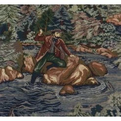 Concept Designs, LLC Queen Anne Footstool, Fly Fish -GDF sofa Shop 69d1757e0956cef2 8584 w800 h800 b0 p0