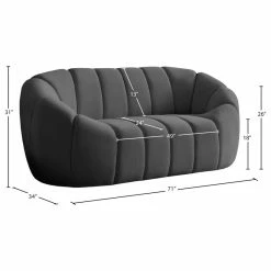 Meridian Furniture Elijah Velvet Upholstered Loveseat, Gray -GDF sofa Shop 6a81cccd027411b7 6482 w800 h800 b1 p0