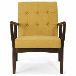 GDFStudio GDF Studio Callisto Mid Century Modern Fabric Club Chair, Mustard/Dark Espresso -GDF sofa Shop 6ac12f4b01b802bd 4871 w800 h800 b1 p0