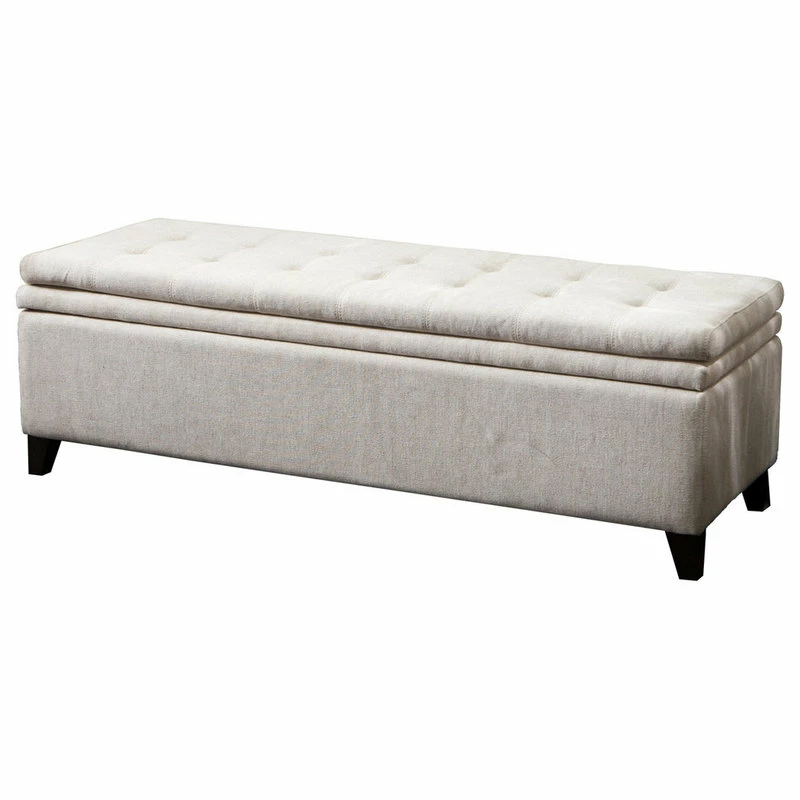 GDFStudio GDF Studio Brighton Contemporary Tufted Linen Storage Ottoman Bench 3 GDFStudio GDF Studio Brighton Contemporary Tufted Linen Storage Ottoman Bench