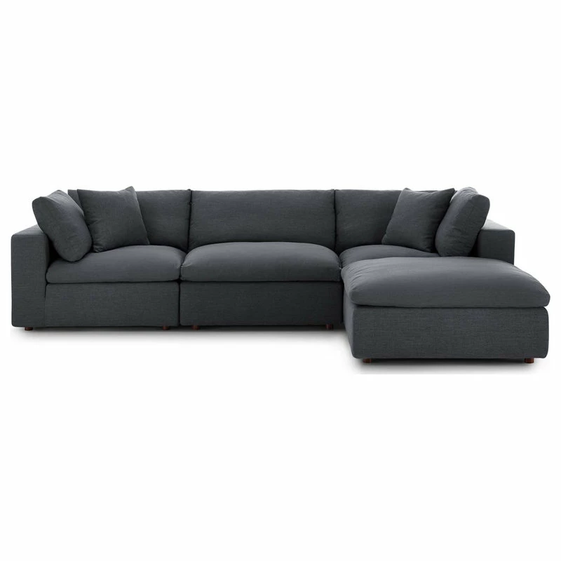 Modway Commix Down Filled 4 Piece Sectional Sofa Set With Gray EEI-3356-GRY 5 Modway Commix Down Filled 4 Piece Sectional Sofa Set With Gray EEI-3356-GRY - Image 3