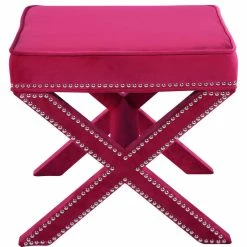 Meridian Furniture Nixon Pink Velvet Ottoman/Bench -GDF sofa Shop 6b416c5602682f06 5188 w800 h800 b1 p0