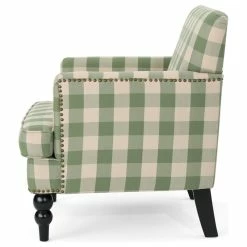 GDFStudio GDF Studio Eve Tufted Fabric Club Chair, Green Checkerboard/Dark Brown 13 GDFStudio GDF Studio Eve Tufted Fabric Club Chair, Green Checkerboard/Dark Brown -GDF sofa Shop 6b81664901b70a4b 1202 w800 h800 b1 p0