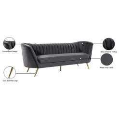 Meridian Furniture Margo Velvet Sofa, Gray -GDF sofa Shop 6c11f23b027411e9 6419 w800 h800 b1 p0