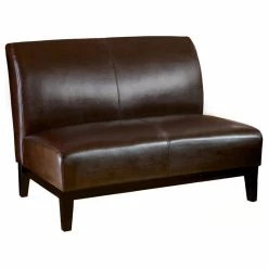 GDFStudio Massimo Leather Loveseat, Brown