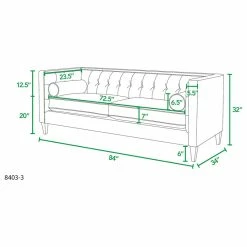 Jennifer Taylor Home Jack 84" Modern Tuxedo Tufted Sofa, Evergreen Velvet -GDF sofa Shop 6d319bb8002e983f 6634 w800 h800 b1 p0