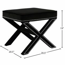 Meridian Furniture Nixon Black Velvet Ottoman/Bench 9 Meridian Furniture Nixon Black Velvet Ottoman/Bench -GDF sofa Shop 6da1fdb702682ee8 5188 w800 h800 b1 p0