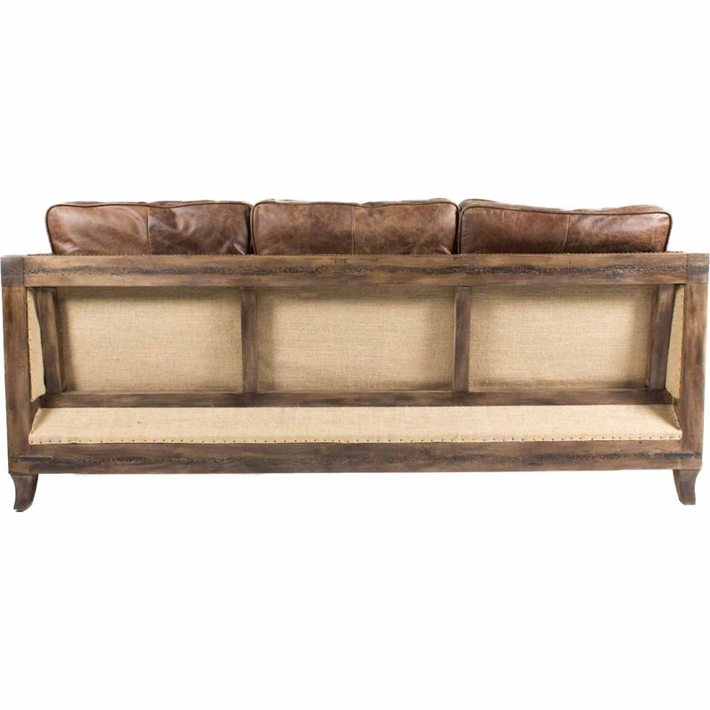 Moe's Home Collection Darlington Sofa Grazed Brown Leather 5 Moe's Home Collection Darlington Sofa Grazed Brown Leather - Image 3