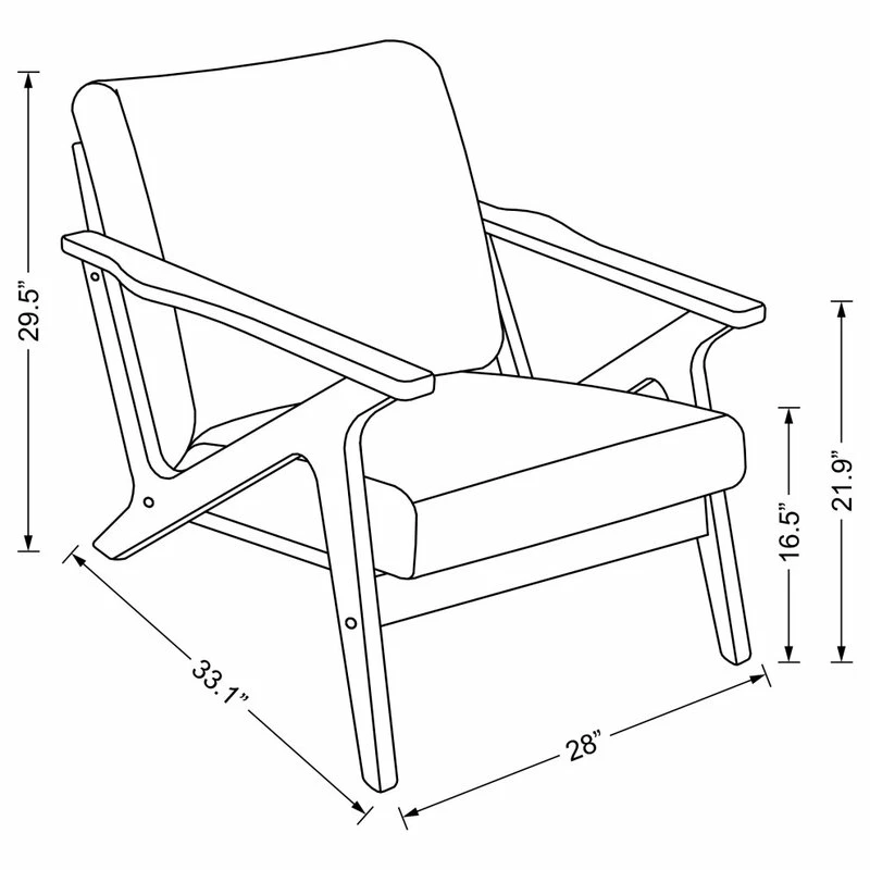 Omax Decor Zola Lounge Chair, Brown/Walnut 7 Omax Decor Zola Lounge Chair, Brown/Walnut - Image 5