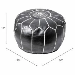 NuLOOM Leather Jerrie Contemporary Ottoman, Black -GDF sofa Shop 6e51e26e0e41c6f5 5495 w800 h800 b1 p0