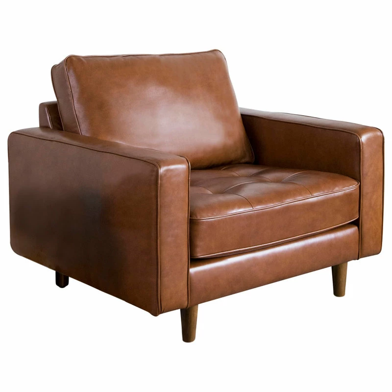 Abbyson Living Hammond Mid-Century Top Grain Leather Armchair, Camel 3 Abbyson Living Hammond Mid-Century Top Grain Leather Armchair, Camel