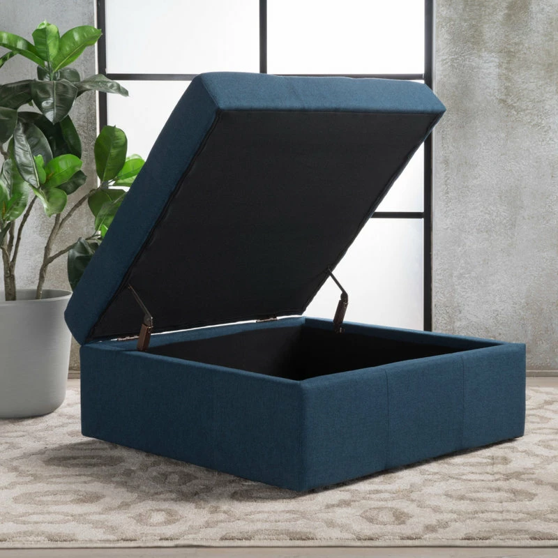 GDFStudio GDF Studio Chatsworth Tufted Fabric Storage Ottoman With Rolling Casters 5 GDFStudio GDF Studio Chatsworth Tufted Fabric Storage Ottoman With Rolling Casters - Image 3