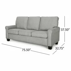 GDFStudio GDF Studio Bridget Traditional 3-Seater Sofa, Gray/Dark Brown -GDF sofa Shop 70e119ae0f931df3 4823 w800 h800 b1 p0