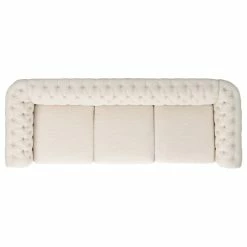 GDFStudio Adetokunbo Tufted Chesterfield Fabric 3 Seater Sofa, Beige/Dark Brown -GDF sofa Shop 726193cd0f906e8d 5498 w800 h800 b1 p0