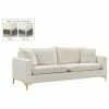 Meridian Furniture Naomi Velvet Sofa, Gold And Chrome Leg Set, Cream -GDF sofa Shop 7301efec02740ee4 6417 w800 h800 b1 p0