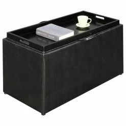 Convenience Concepts Designs4Comfort Sheridan Storage Bench With Reversible Tray And 2 Side Otto