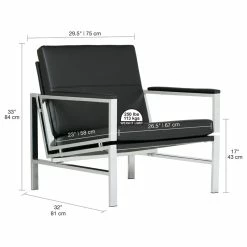 Studio Designs Home Atlas Bonded Leather Lounge Chair, Black -GDF sofa Shop 7351f3b103613962 6416 w800 h800 b1 p0