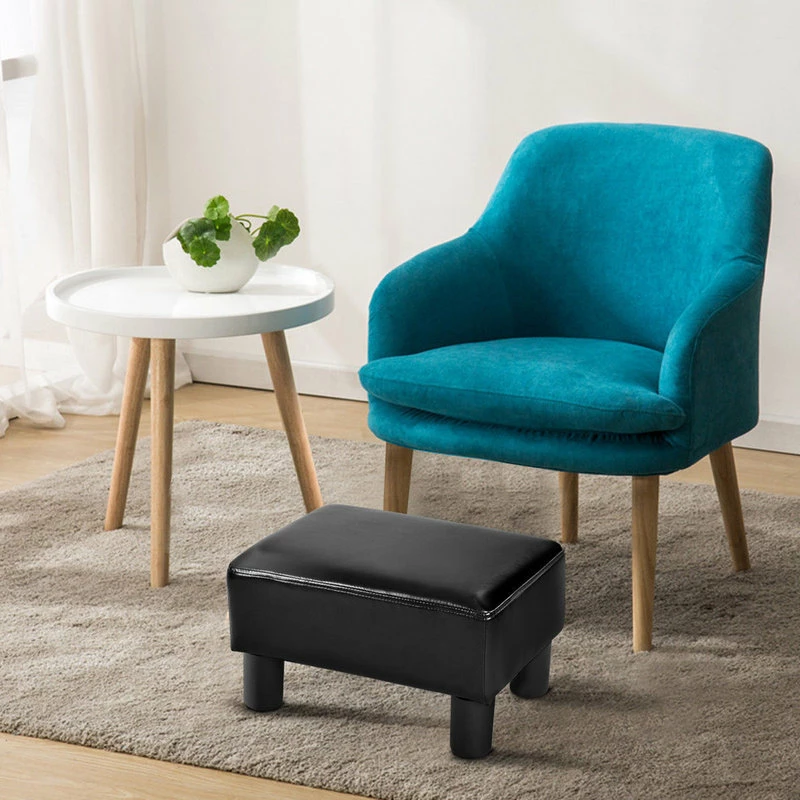 Costway Small Ottoman Footrest PU Leather Footstool Rectangular Seat Stool 5 Costway Small Ottoman Footrest PU Leather Footstool Rectangular Seat Stool - Image 3