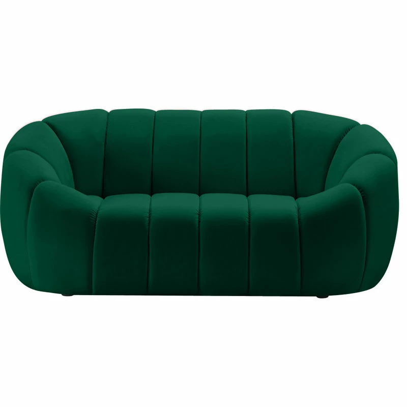 Meridian Furniture Elijah Velvet Upholstered Loveseat, Green 6 Meridian Furniture Elijah Velvet Upholstered Loveseat, Green - Image 4