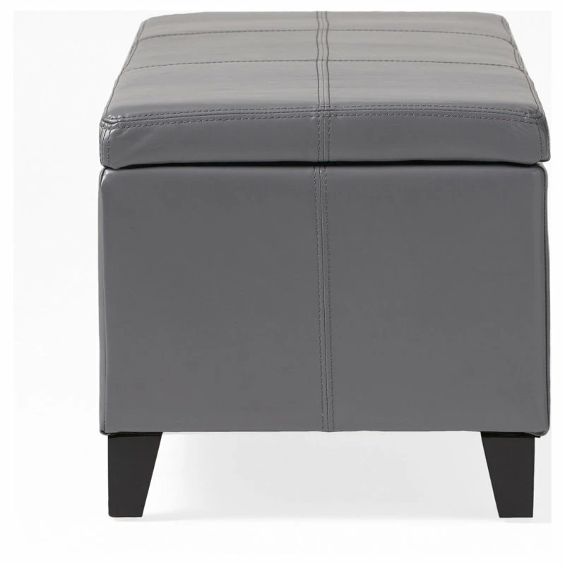 GDFStudio GDF Studio Skyler Beige Fabric Storage Ottoman Bench, Gray 13 GDFStudio GDF Studio Skyler Beige Fabric Storage Ottoman Bench, Gray - Image 11