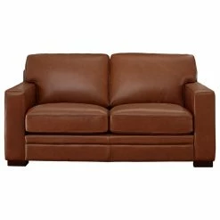 Hydeline USA Hydeline Dillon Top Grain Leather Sofa Collection, Cinnamon Brown, Loveseat