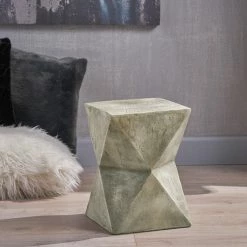 GDFStudio GDF Studio Manuel Indoor Lightweight Concrete Accent Table, Light Gray -GDF sofa Shop 75c19fab035b2df1 0245 w800 h800 b0 p0